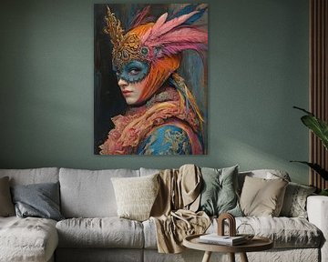 Masque Femme | Portrait féminin coloré