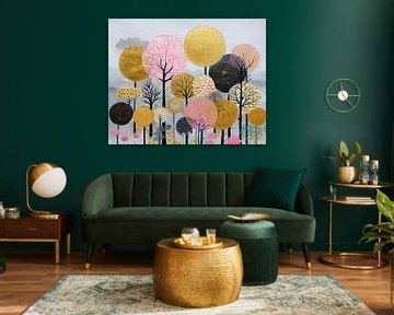 Whimsical Nature in Gold van Bloemen Studio