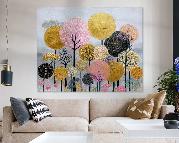 Voorbeeld van het werk in een kamer