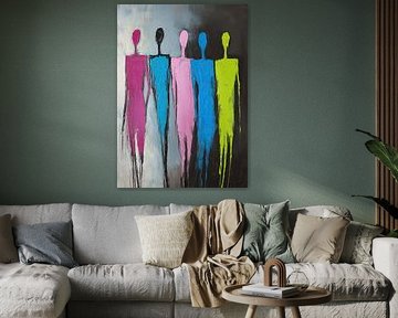 Personnes colorées abstraites sur Caprices d'Art