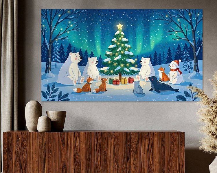 Voorbeeld van het werk in een kamer