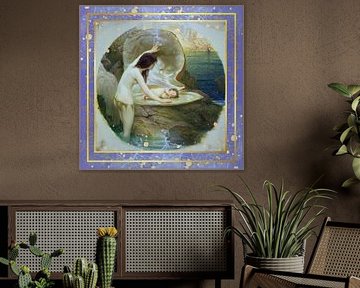 Eerste geremasterde versie van A Water Baby door Herbert James Draper van Silver Fox Art Decor