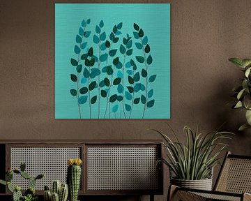 Japandi Botanisch schilderij van Eucalyptus takken van Studio Pieternel