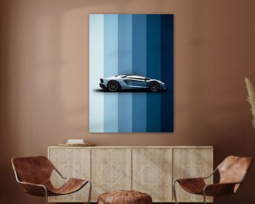 Lichtblauwe Aventador van John Dan