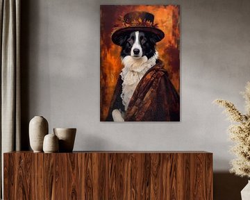 Border Collie Dog in Victorian dress by MIROKKU