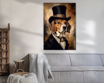Beagle Dog in Victorian Dress by MIROKKU