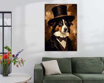 Border Collie Dog in Victorian Dress by MIROKKU