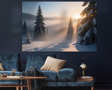 Fir magie bij zonsondergang