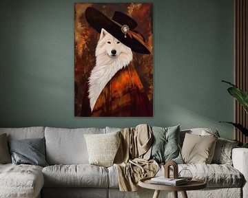 Samoyed Dog in Victorian Era by MIROKKU