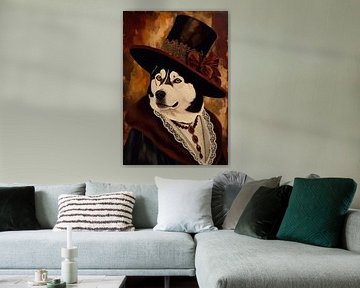 Siberian Husky Dog in Victorian Era by MIROKKU