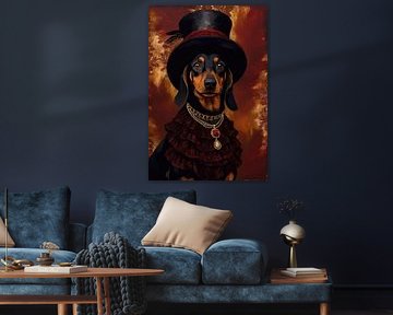 Teckel Hond in Victoriaanse Jurk van MIROKKU