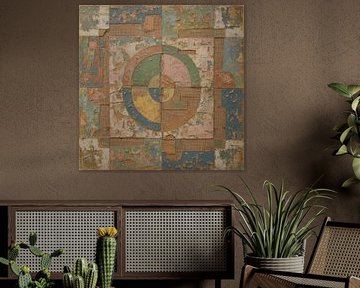 Série Wabi-Sabi : abstraction géométrique avec des textures altérées par le temps