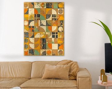 Industrial painting, Geometric abstract in Bauhaus style by Studio Pieternel