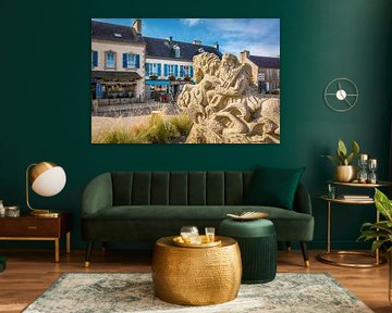 Sculpture on the village square of Argol, Brittany by Christian Müringer