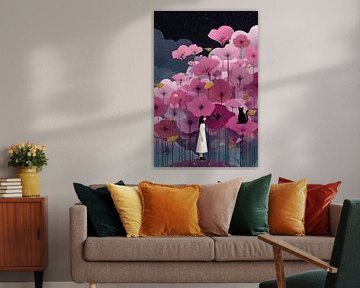 Midnight Garden in Pink no. 1 by Studio BB