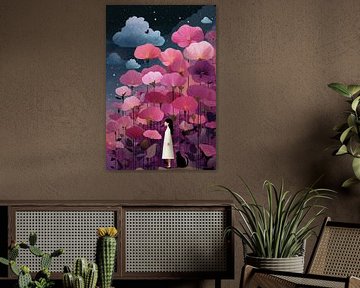 Midnight Garden in Pink no. 2 by Studio BB