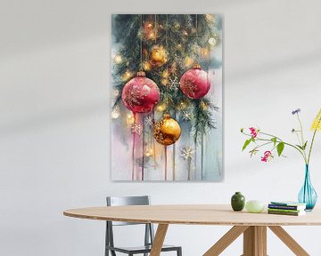 Weihnachtskugeln in Aquarell Nr. 3