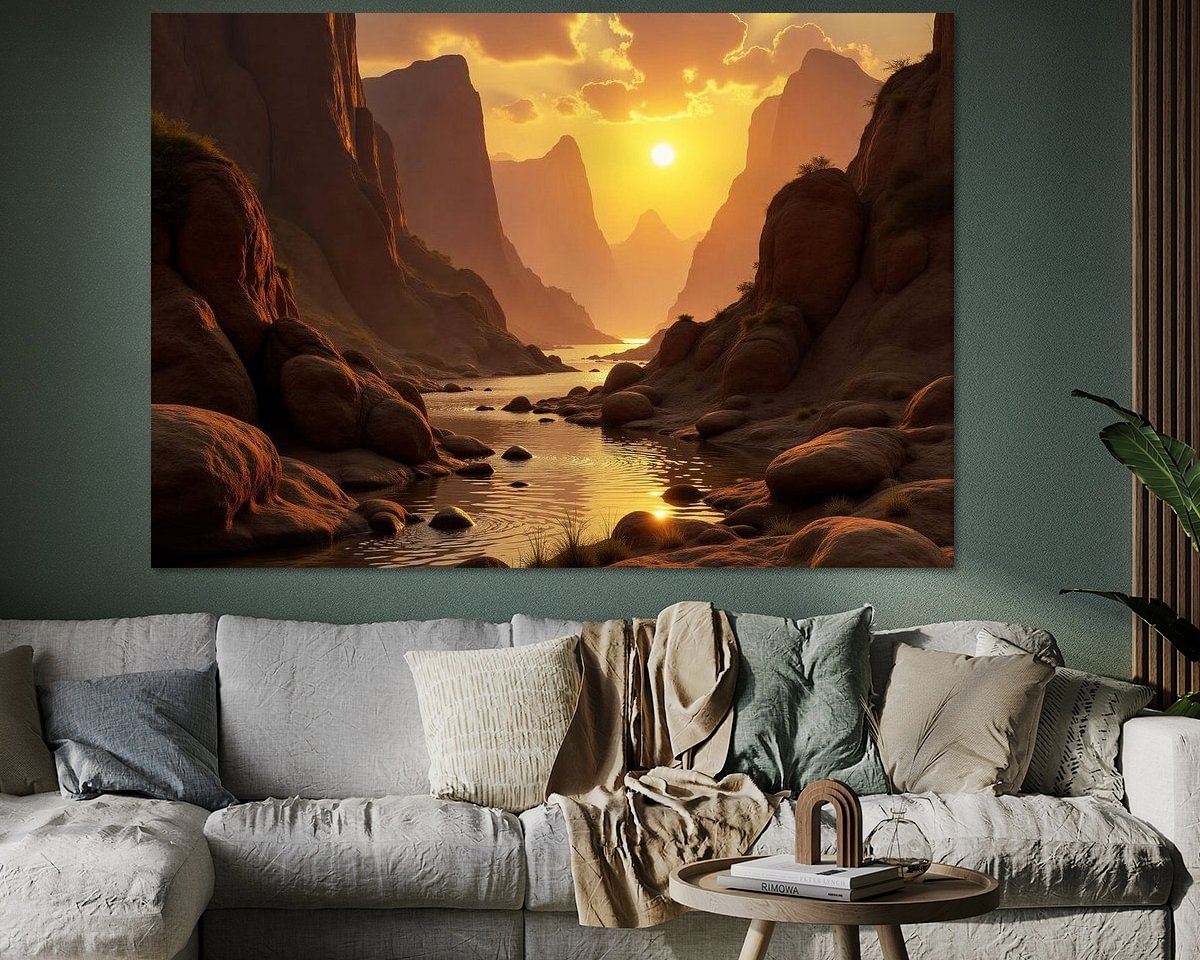 Voorbeeld van het werk in een kamer
