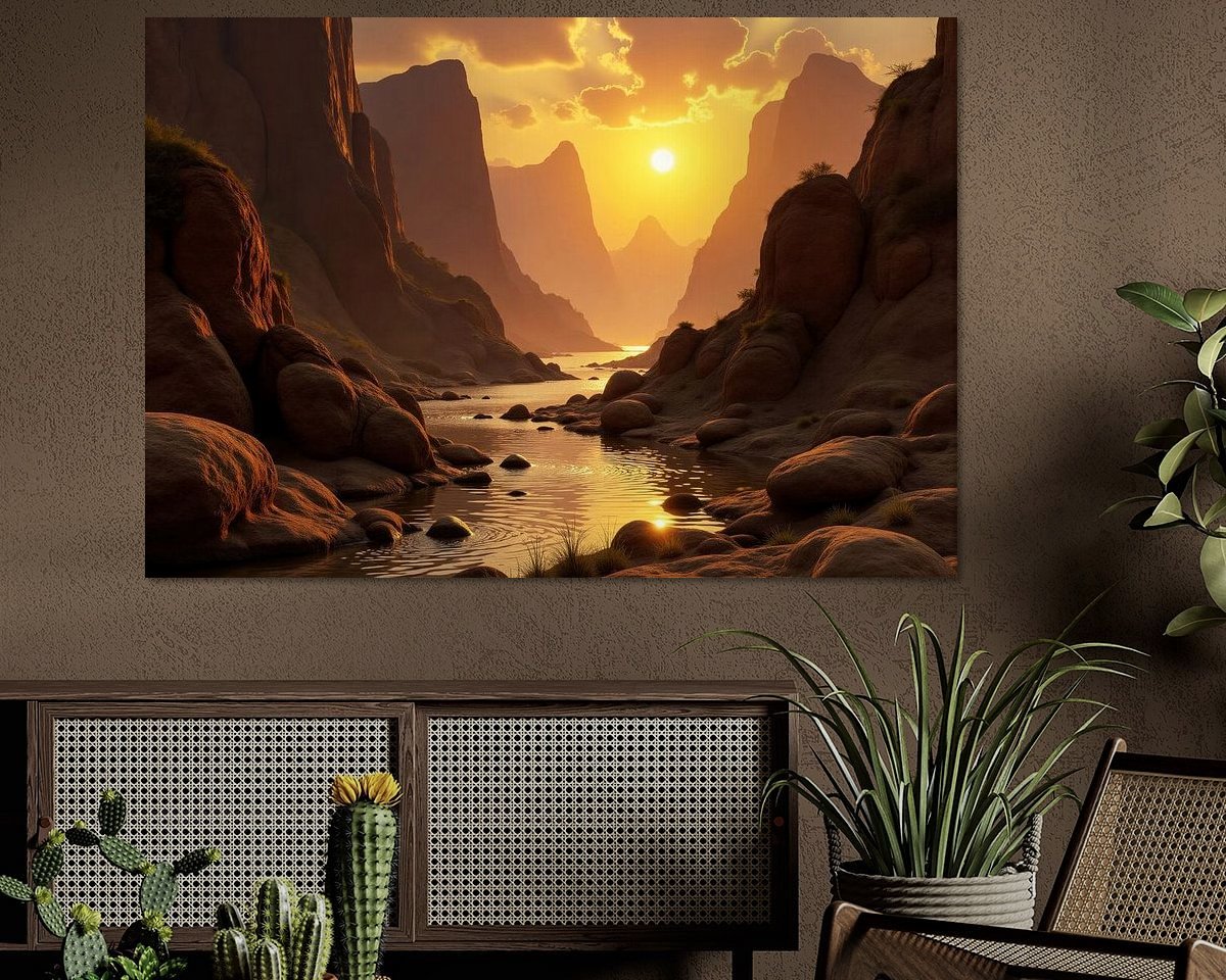Voorbeeld van het werk in een kamer