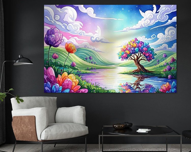 Voorbeeld van het werk in een kamer