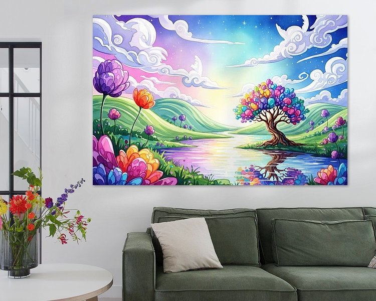 Voorbeeld van het werk in een kamer