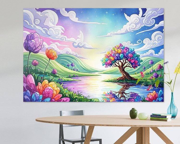 Voorbeeld van het werk in een kamer