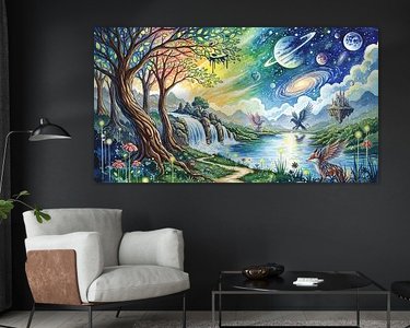 Voorbeeld van het werk in een kamer