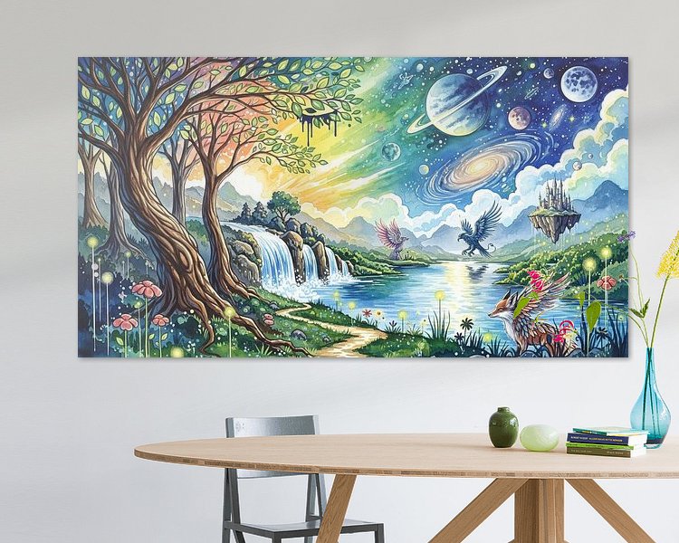 Voorbeeld van het werk in een kamer