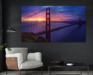 Golden Gate Bridge bij zonsopkomst van Photo Wall Decoration