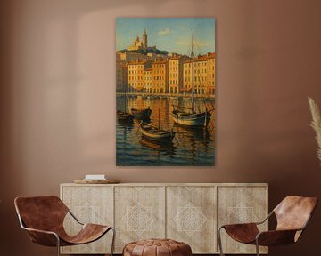 Marseille Harbor Serenity – Mediterranean Seaside Wall Art by Travel Shop