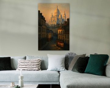 Montmartre at Sunset – Parisian Evening Wall Art by Travel Shop