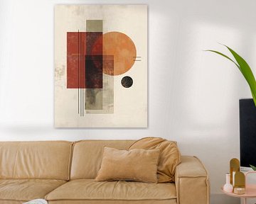 Art géométrique rétro dans les tons rouille et beige