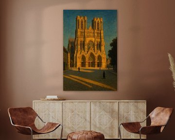 Reims Cathedral at Dusk – Timeless Gothic Tranquility by Travel Shop