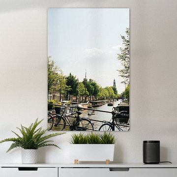 View of the Westertoren on the Prinsengracht canal