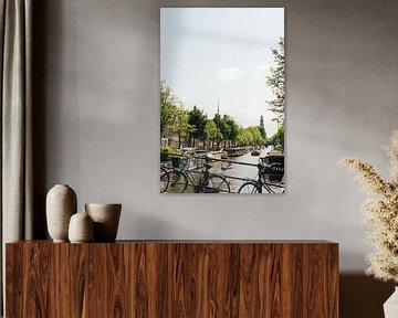 View of the Westertoren on the Prinsengracht canal by Suzanne Spijkers