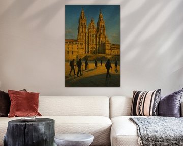 Golden Light over Santiago de Compostela – Camino de Santiago Wall Art by Travel Shop