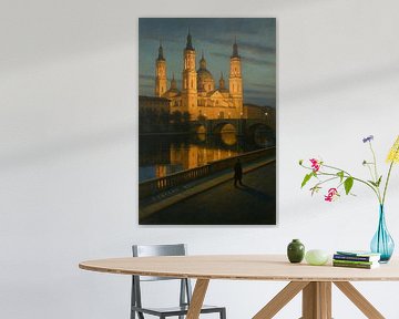 Zaragoza at Dusk – Basilica del Pilar Reflections by Travel Shop