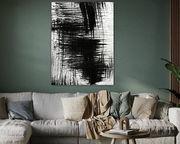 Strokes 24 | Black Expressive Brushstroke Abstract