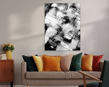 Strokes 26 | Noir et blanc Brushstroke Abstract