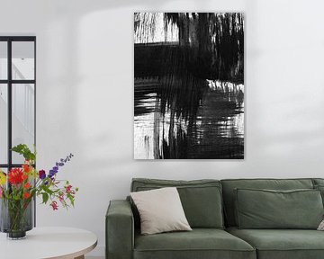 Strokes 27 | Black Expressive Brush Stroke Abstract