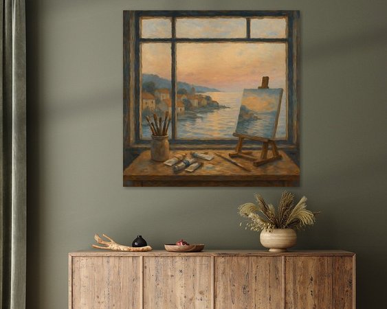 Voorbeeld van het werk in een kamer