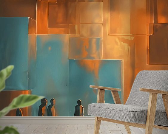 Voorbeeld van het werk in een kamer