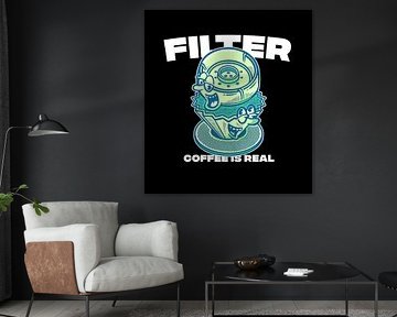 Maskottchen Vintage Filterkaffee ist echt