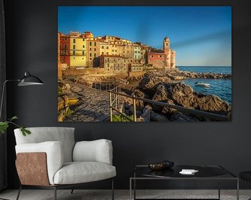 Village de Tellaro au coucher du soleil. Golfo dei Poeti. Ligurie, Italie sur Stefano Orazzini