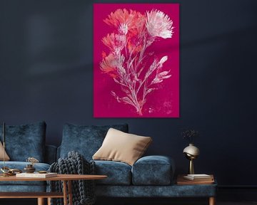 Blumen in Magenta - ausdrucksstarke moderne Kunst mit natürlicher Eleganz