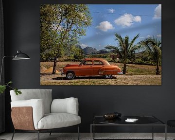 voiture classique à Finca Tabacum, Viñales, Cuba sur Inge van Veen