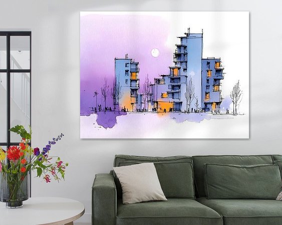 Voorbeeld van het werk in een kamer