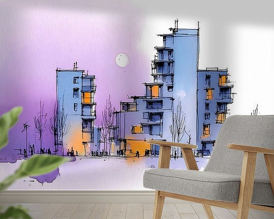 Voorbeeld van het werk in een kamer