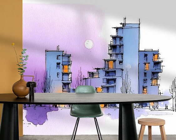 Voorbeeld van het werk in een kamer