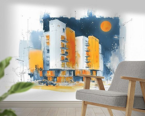 Voorbeeld van het werk in een kamer